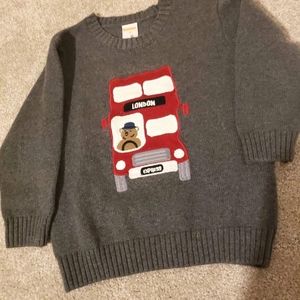 2t 3t sweater london bear on tour bus applique